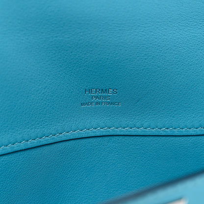 Hermes Swift Kelly Cut Clutch Pochette Bleu Paradis 6 of 8