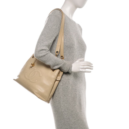 Chanel Caviar CC Shoulder Bag Beige 2 of 7
