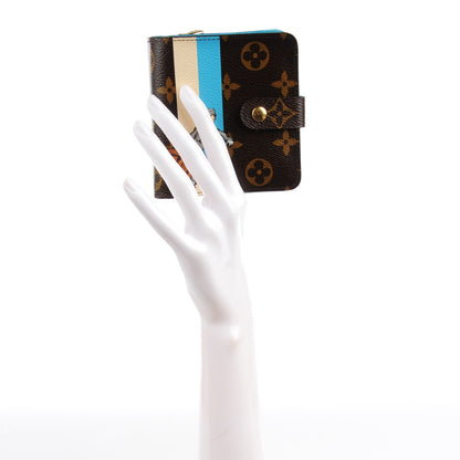 Louis Vuitton Monogram Groom Compact Zip Wallet Blue 2 of 10