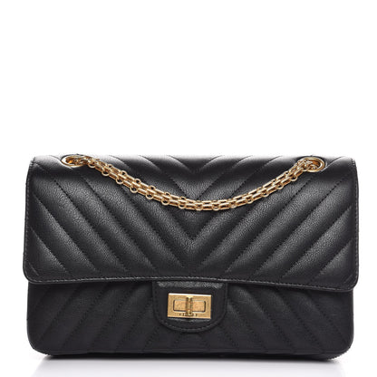 Chanel Sheepskin Chevron Quilted 2.55 Reissue 225 Flap Black 1 of 9