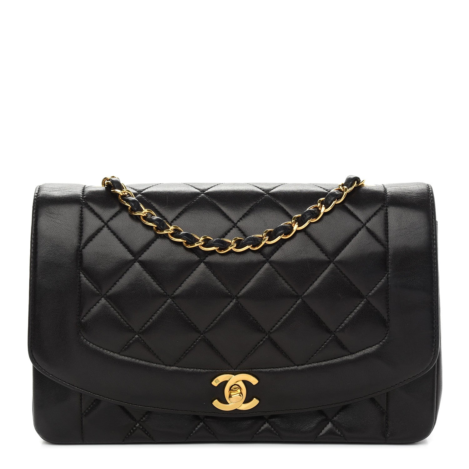 Chanel Lambskin Quilted Medium Single Flap Black 1 of 9