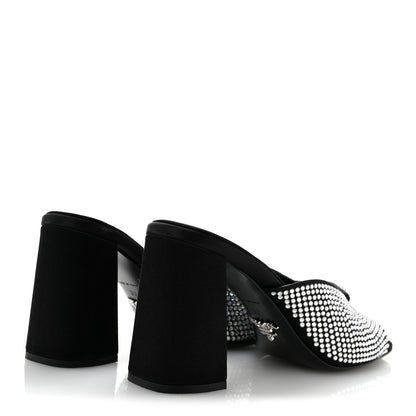 Prada Satin Crystal Logo 90mm Slide Sandals 36 Cristal 5 of 8