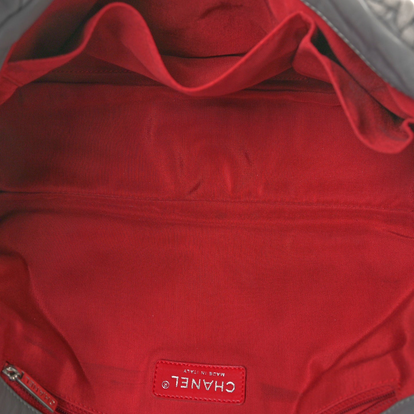 Calfskin Ultra Stitch Oversized Flap Grey