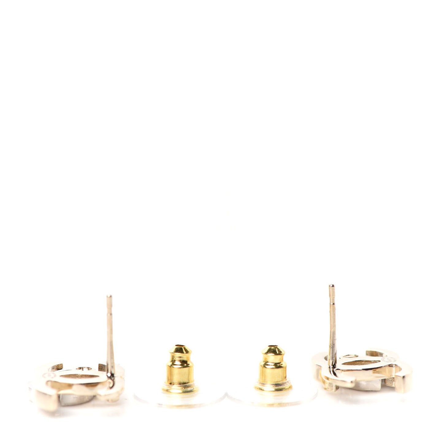 Crystal Double CC Earrings Gold Silver