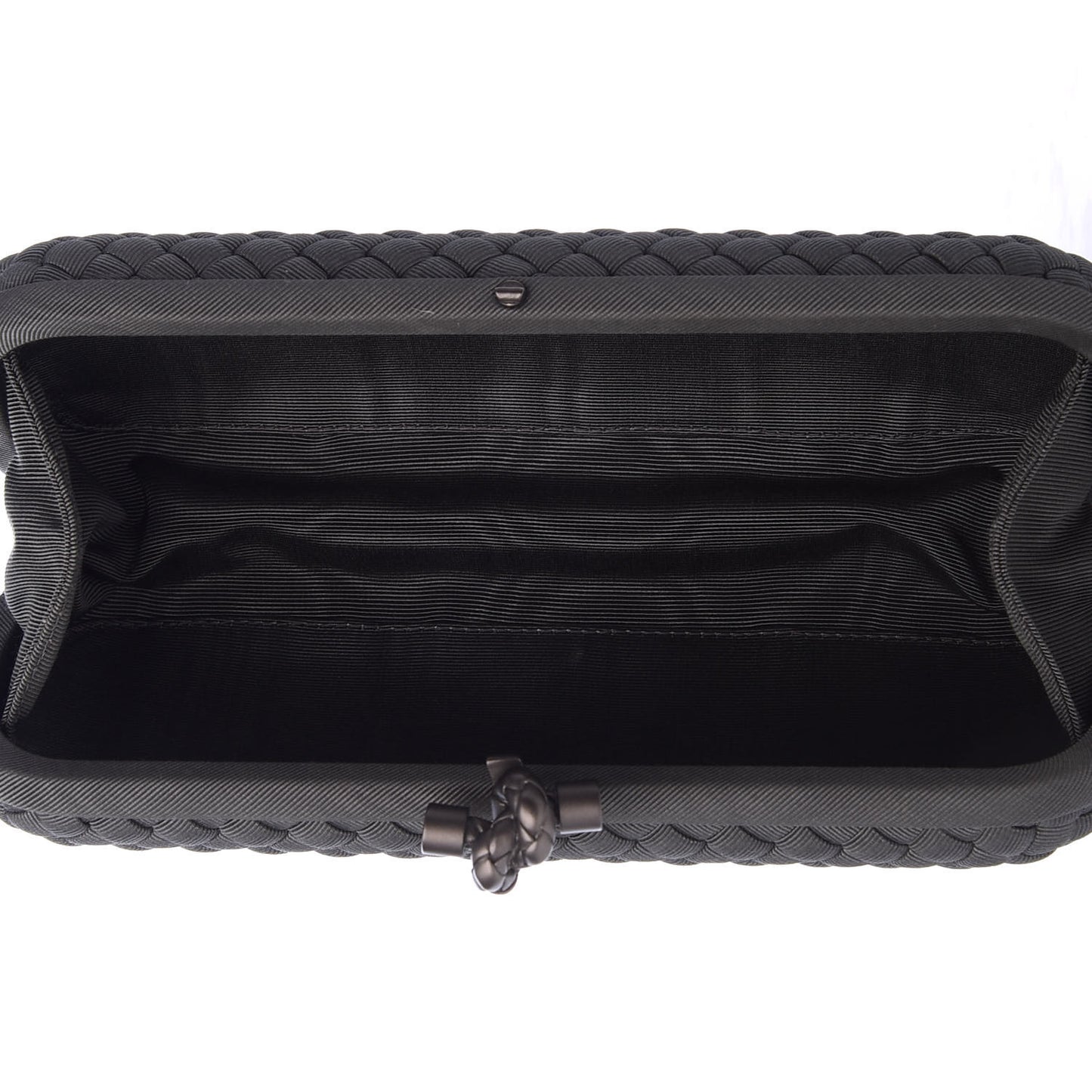 Silk Faille Intrecciato Knot Clutch Grey