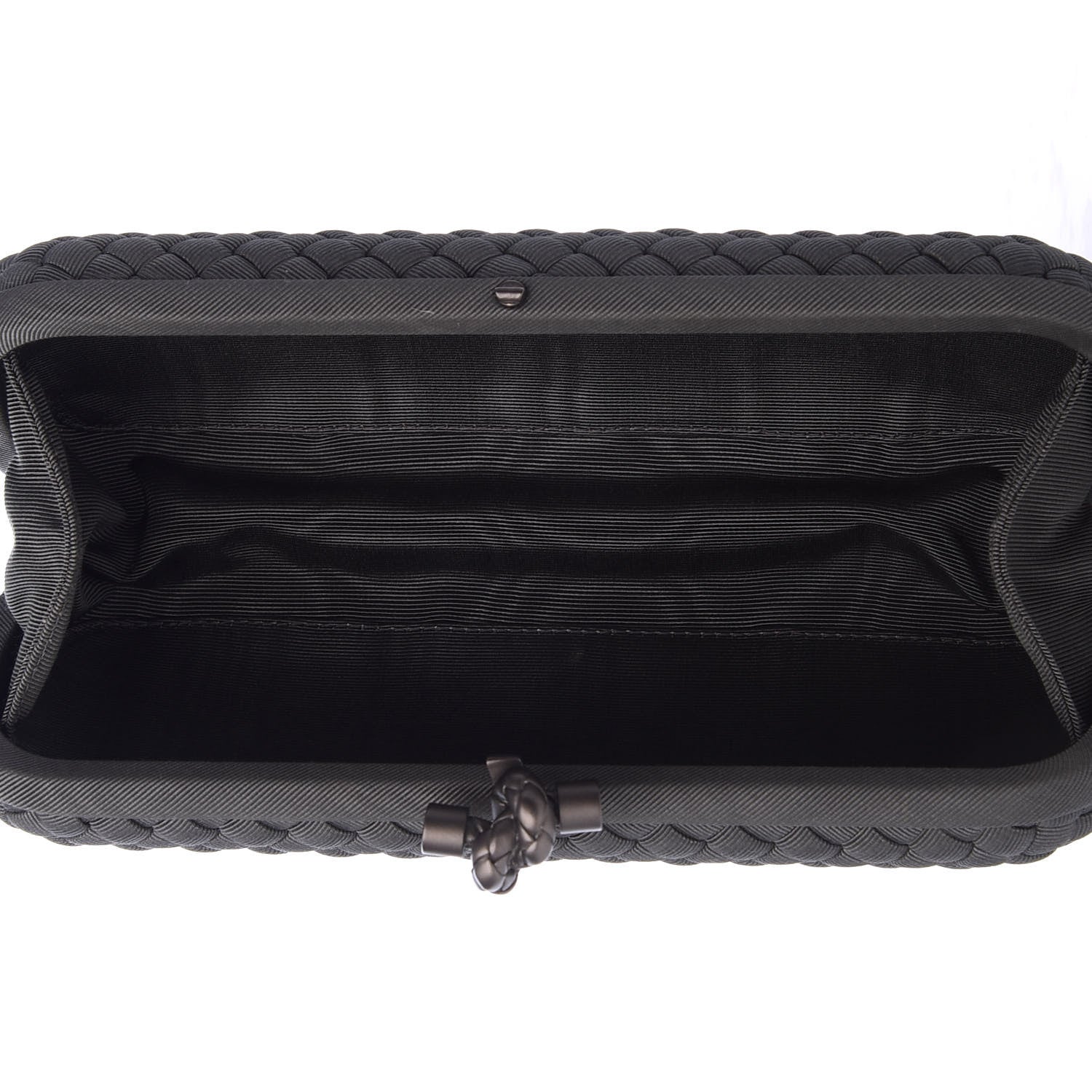 Bottega Veneta Silk Faille Intrecciato Knot Clutch Grey 5 of 6