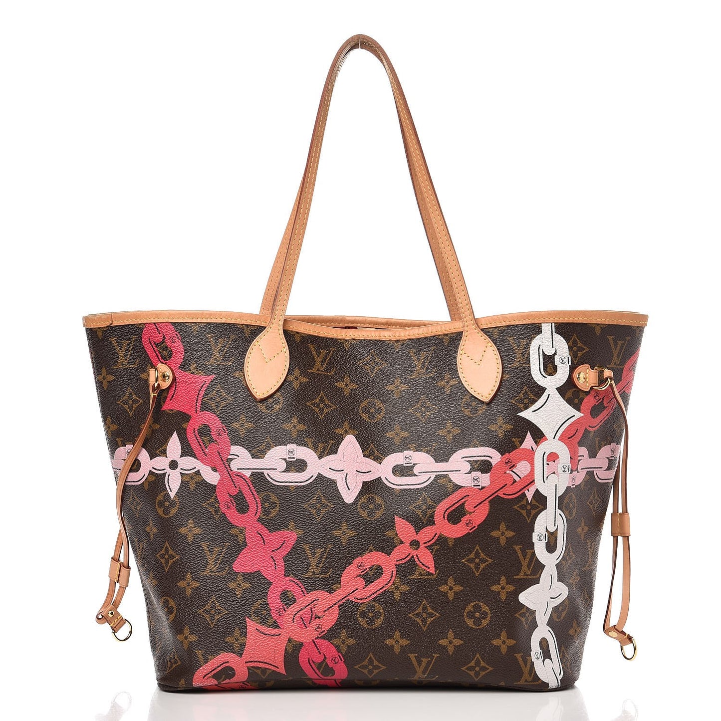 Monogram Bay Neverfull MM Rose Ballerine Poppy