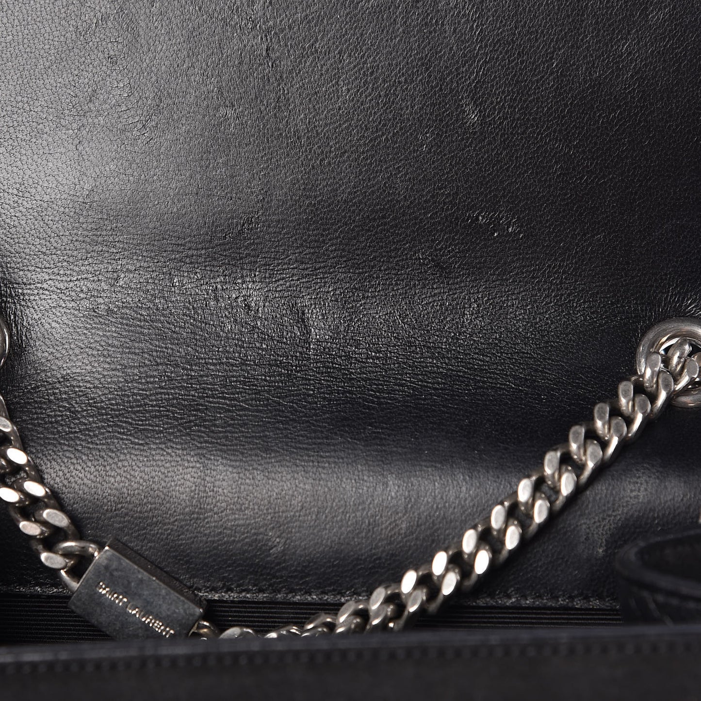Suede Fringe Chain Small Monogram Satchel Black