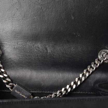 Saint Laurent Suede Fringe Chain Small Monogram Satchel Black 9 of 12