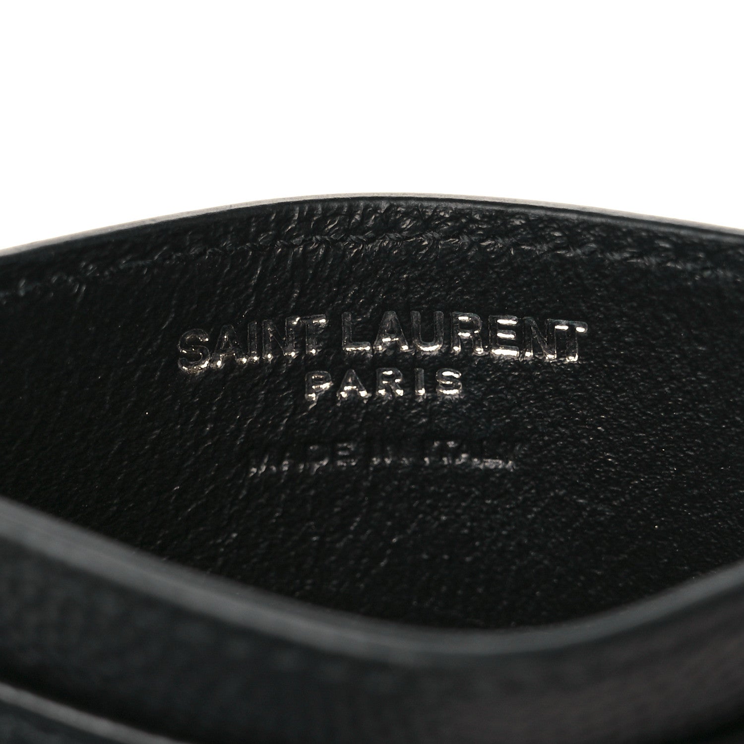 Saint Laurent Grain De Poudre Matelasse Chevron Monogram Credit Card Case Black 6 of 8