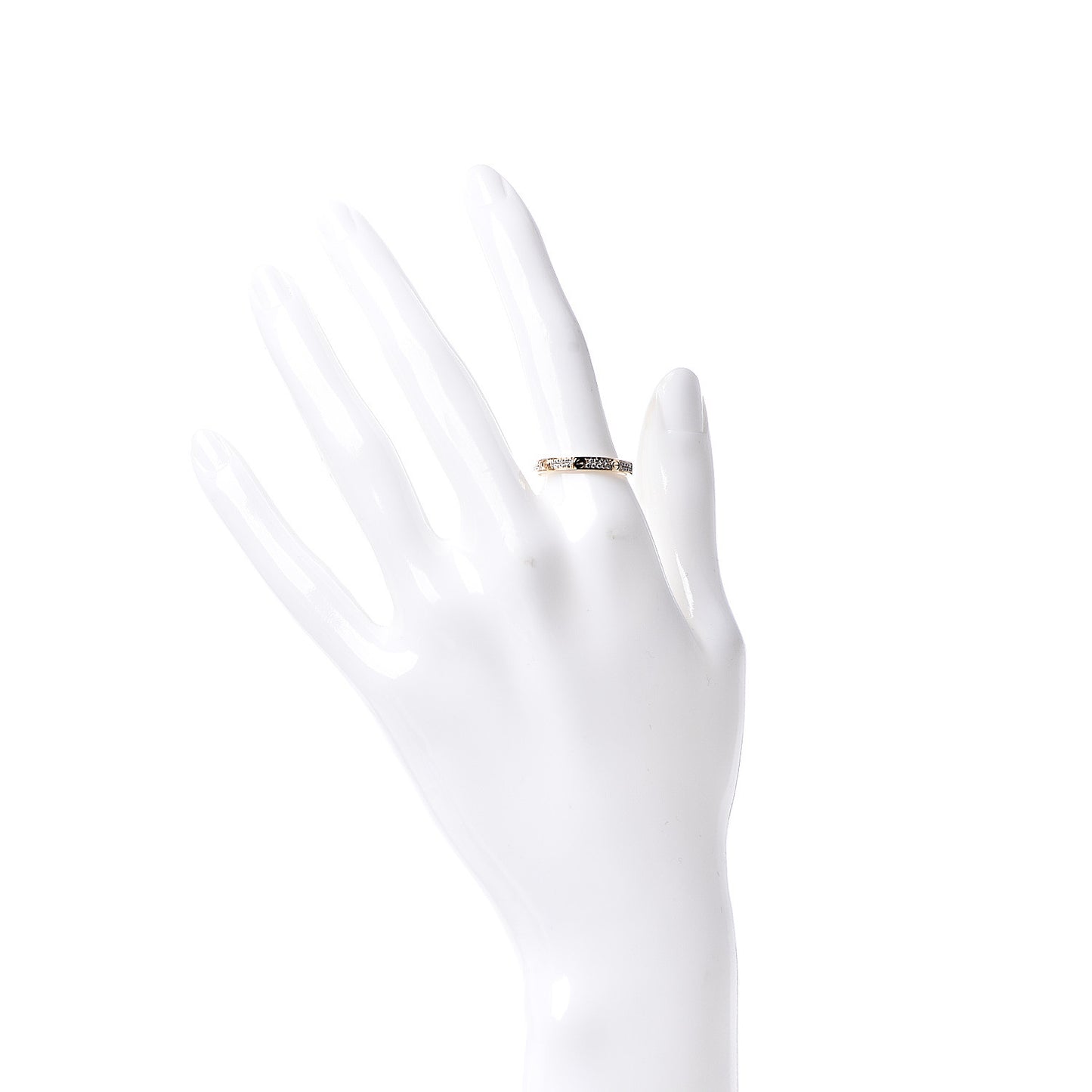 18K Yellow Gold Diamond 2.6mm LOVE Paved Band Ring 55 7.25