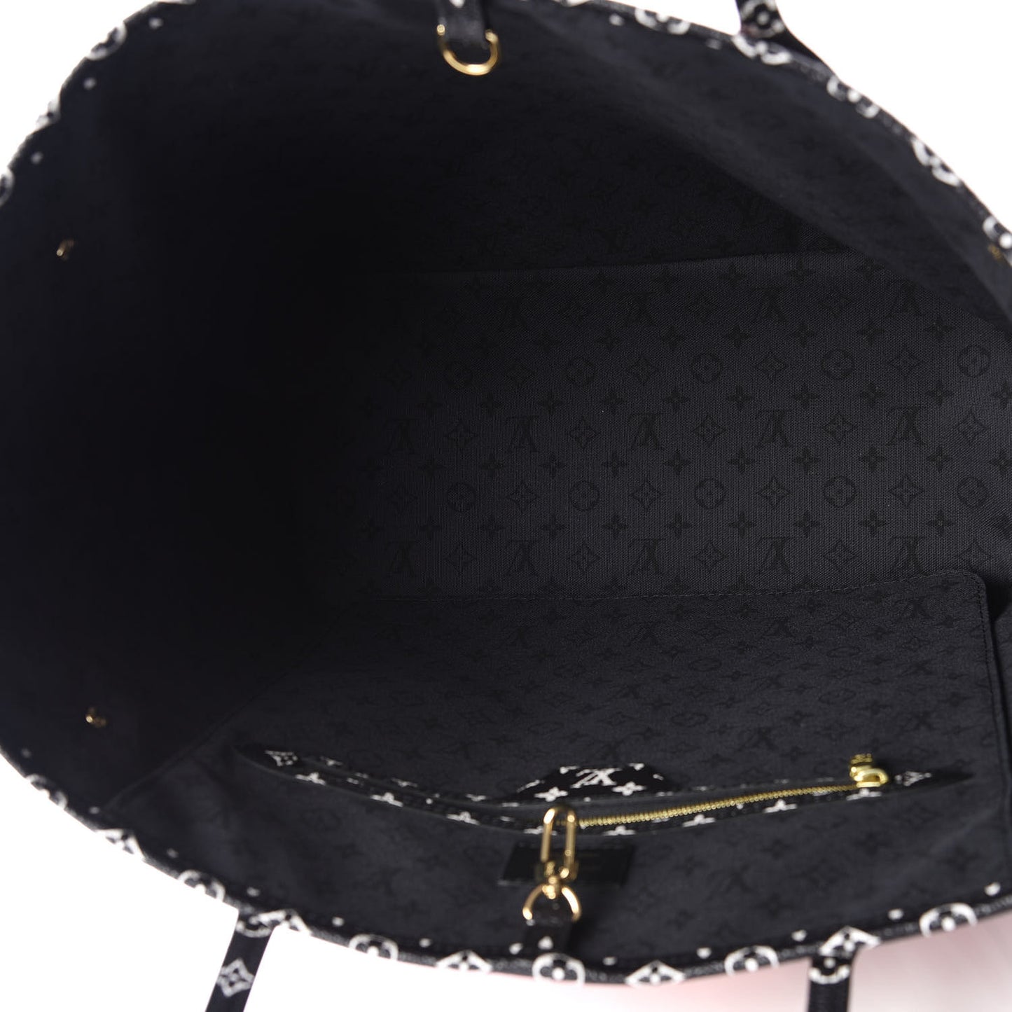 Monogram Giant Crafty Neverfull MM Creme Rouge Black