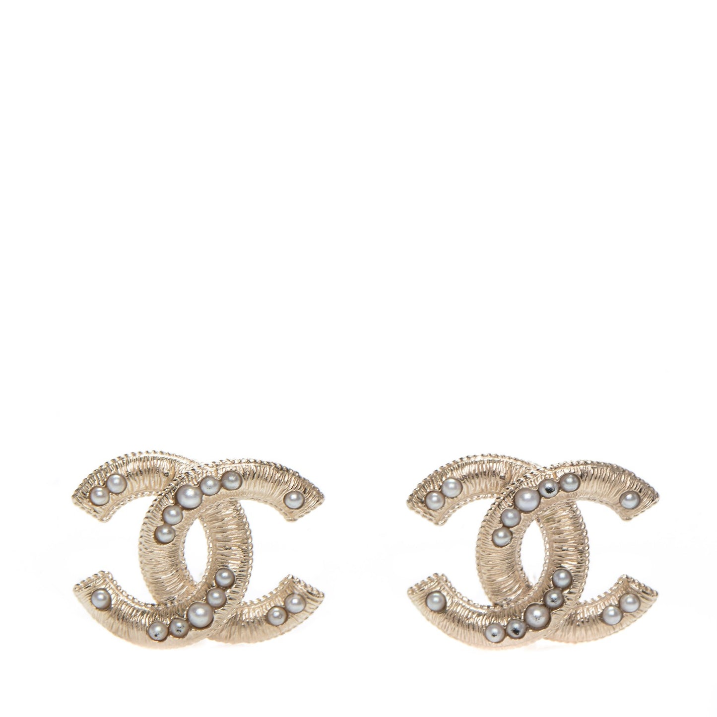 Pearl CC Earrings Light Gold