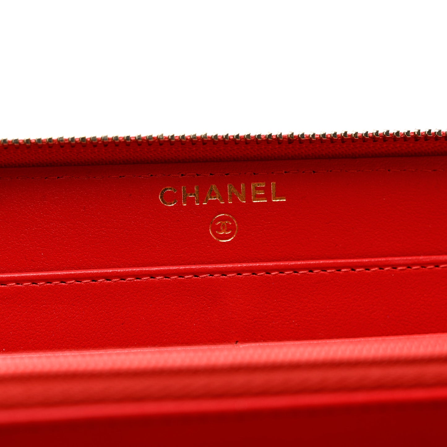 Caviar Quilted Large Gusset Zip Around Wallet Red