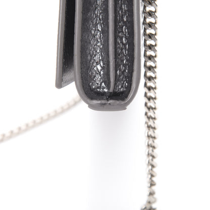 Saint Laurent Metallic Calfskin Python Embossed Monogram Chain Wallet Silver 11 of 13