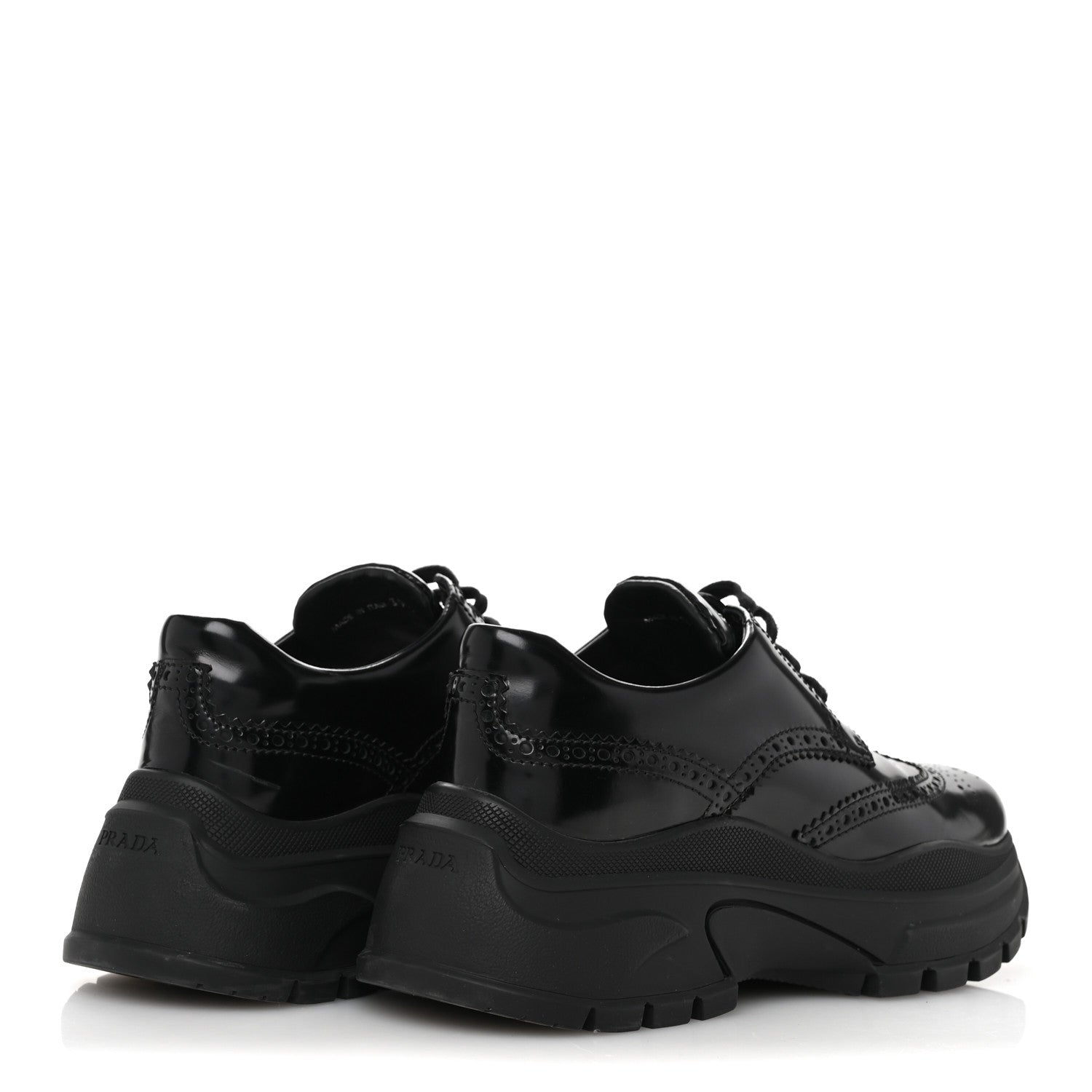 Prada Spazzolato Rois Brogue 55mm Derby Sneakers 39.5 Black 5 of 9