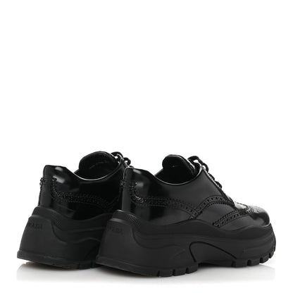 Prada Spazzolato Rois Brogue 55mm Derby Sneakers 39.5 Black 5 of 9