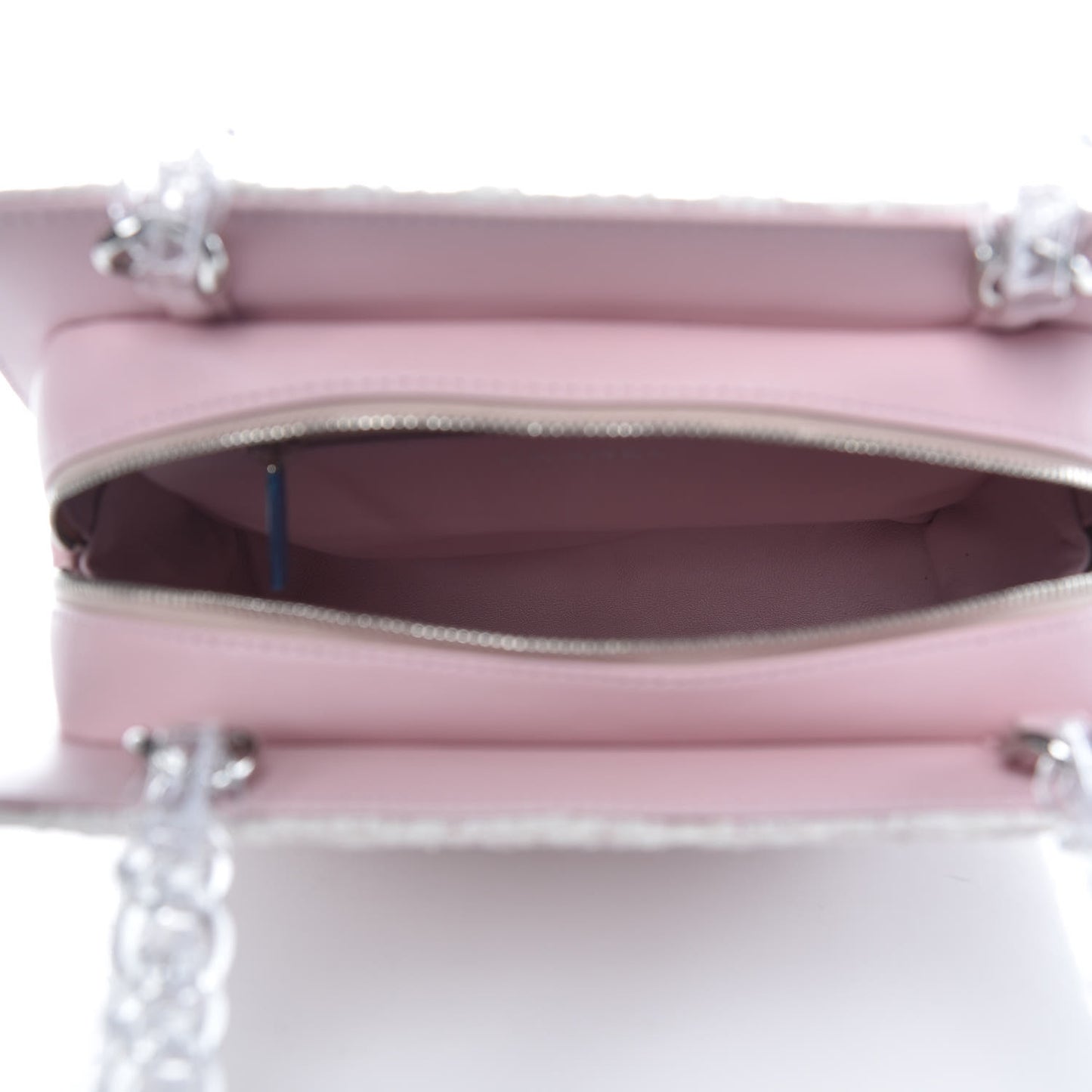 Tweed Zip Tote Pink White