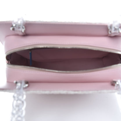 Chanel Tweed Zip Tote Pink White 5 of 12