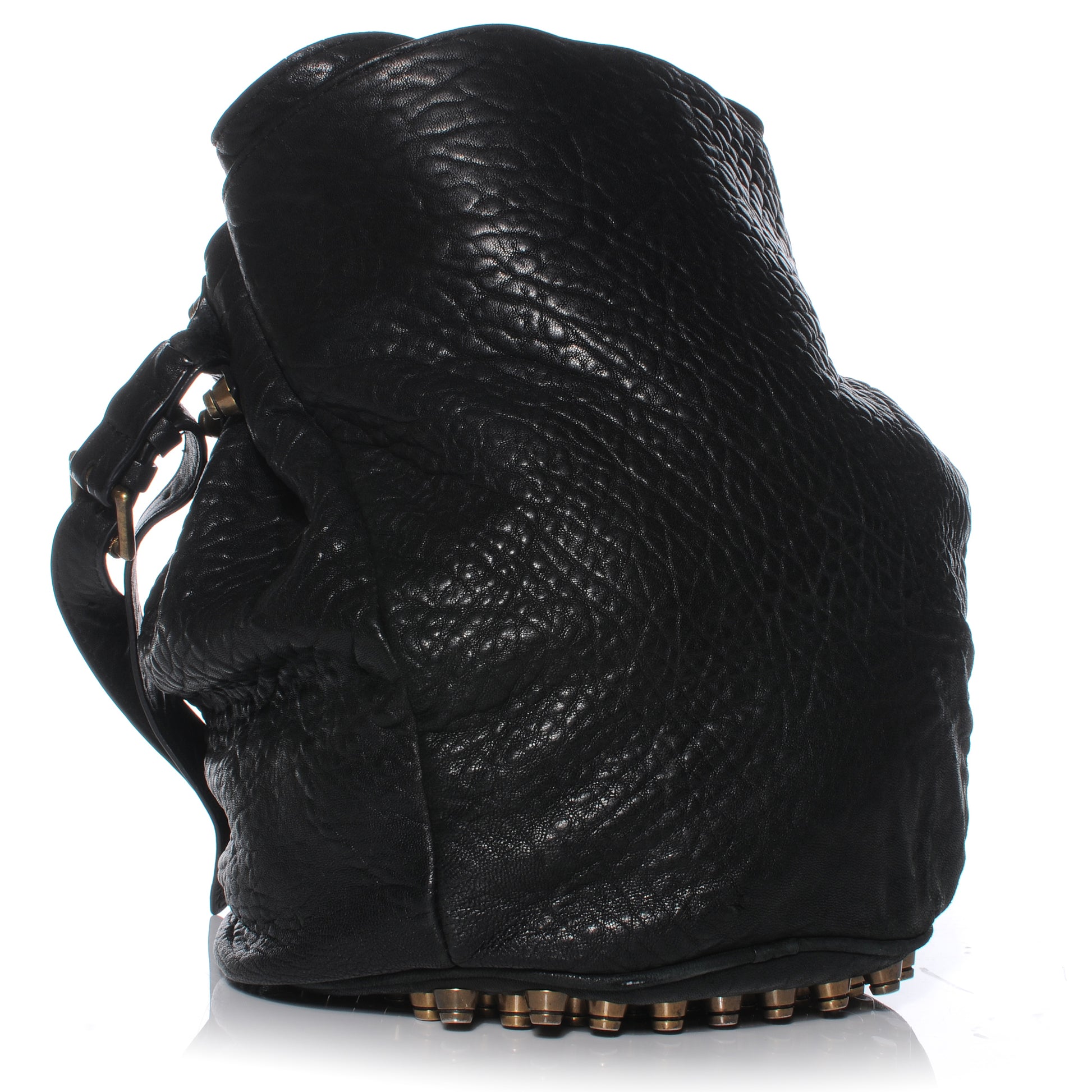 Alexander Wang Leather Diego Bucket Bag w Antique Brass Hardware Black 3 of 6