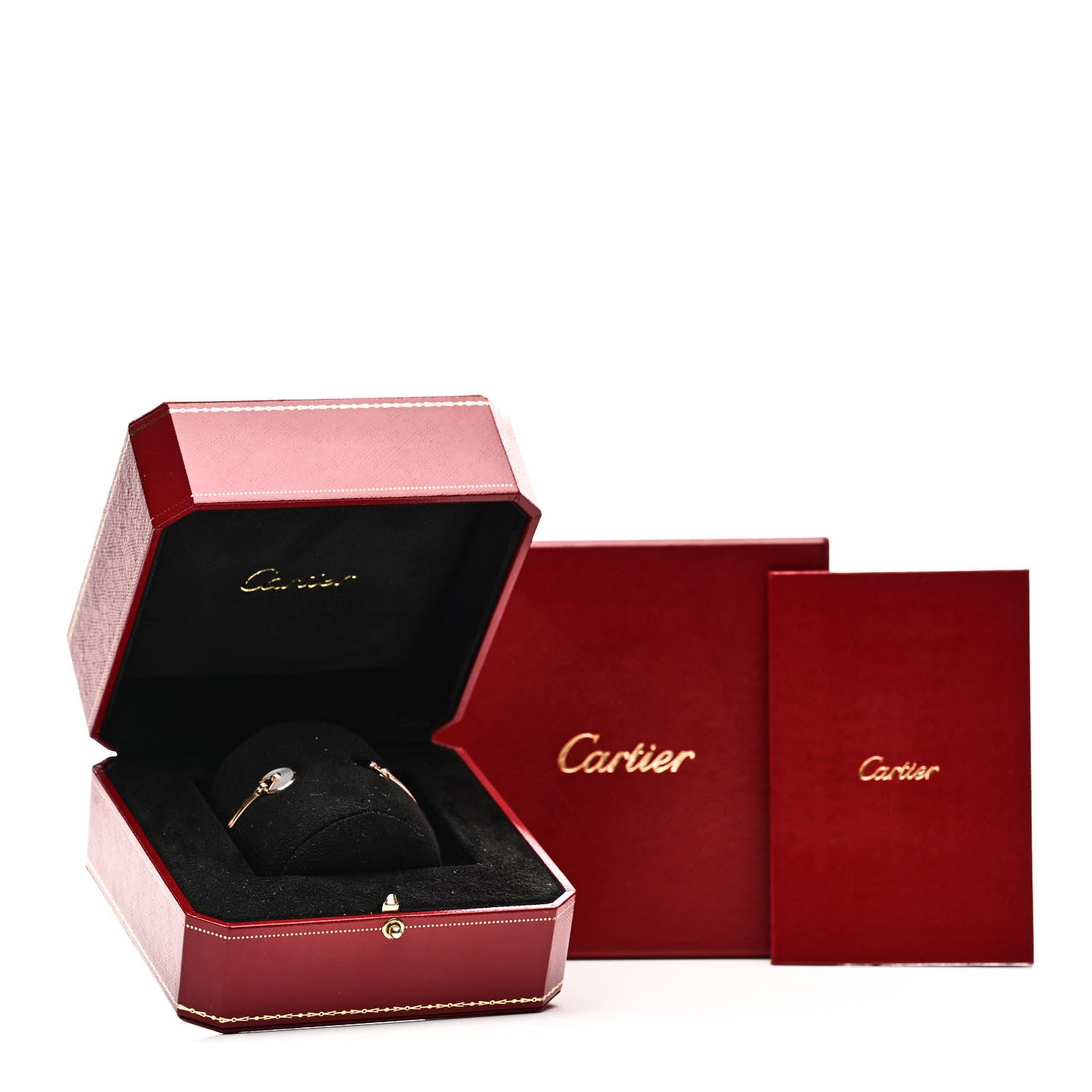 Cartier 18K Pink Gold Diamond Black Onyx Mother of Pearl Amulette de Cartier Cuff Bracelet 5 of 5