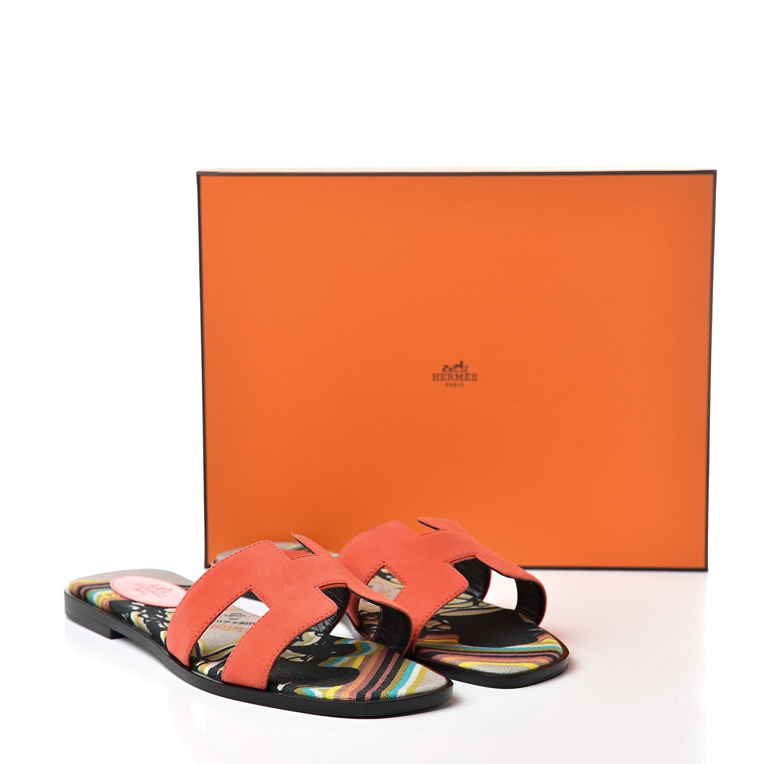 Hermes Suede Goatskin Oran Sandals 40 Rouge Corail 8 of 8