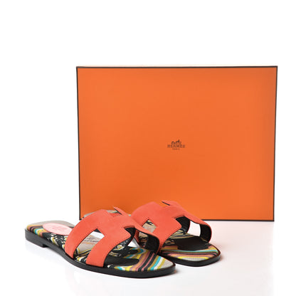 Hermes Suede Goatskin Oran Sandals 40 Rouge Corail 8 of 8