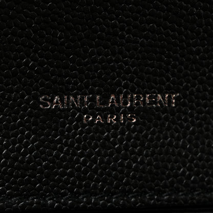 Saint Laurent Grain De Poudre Textured Mixed Matelasse Triquilt Medium Monogram Monochrome Satchel Black 6 of 10