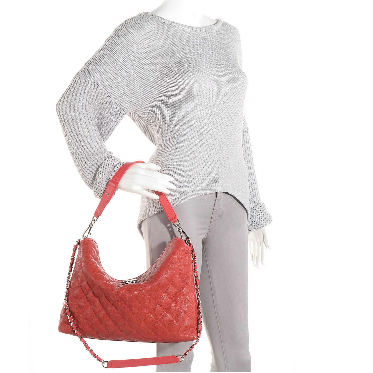 Chanel Caviar French Riviera Hobo Rouge 2 of 8