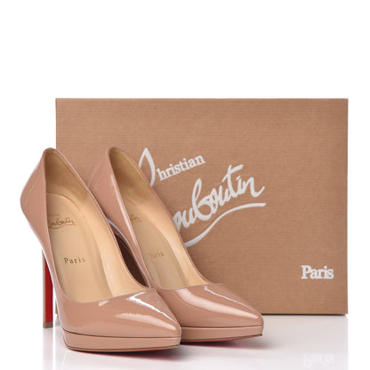 Christian Louboutin Patent Pigalle Plato 120 Pumps 37 Nude 11 of 11