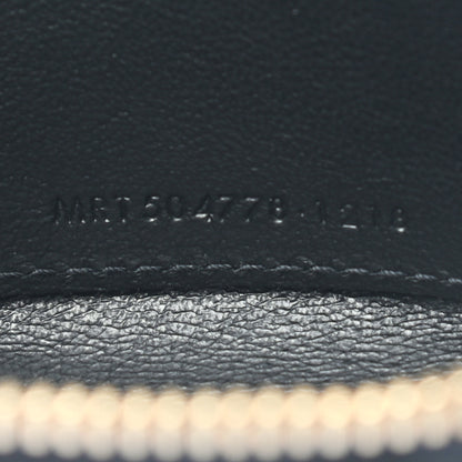 Saint Laurent Calfskin Star Print Compact Zip Coin Purse Black Ivory Red 6 of 6