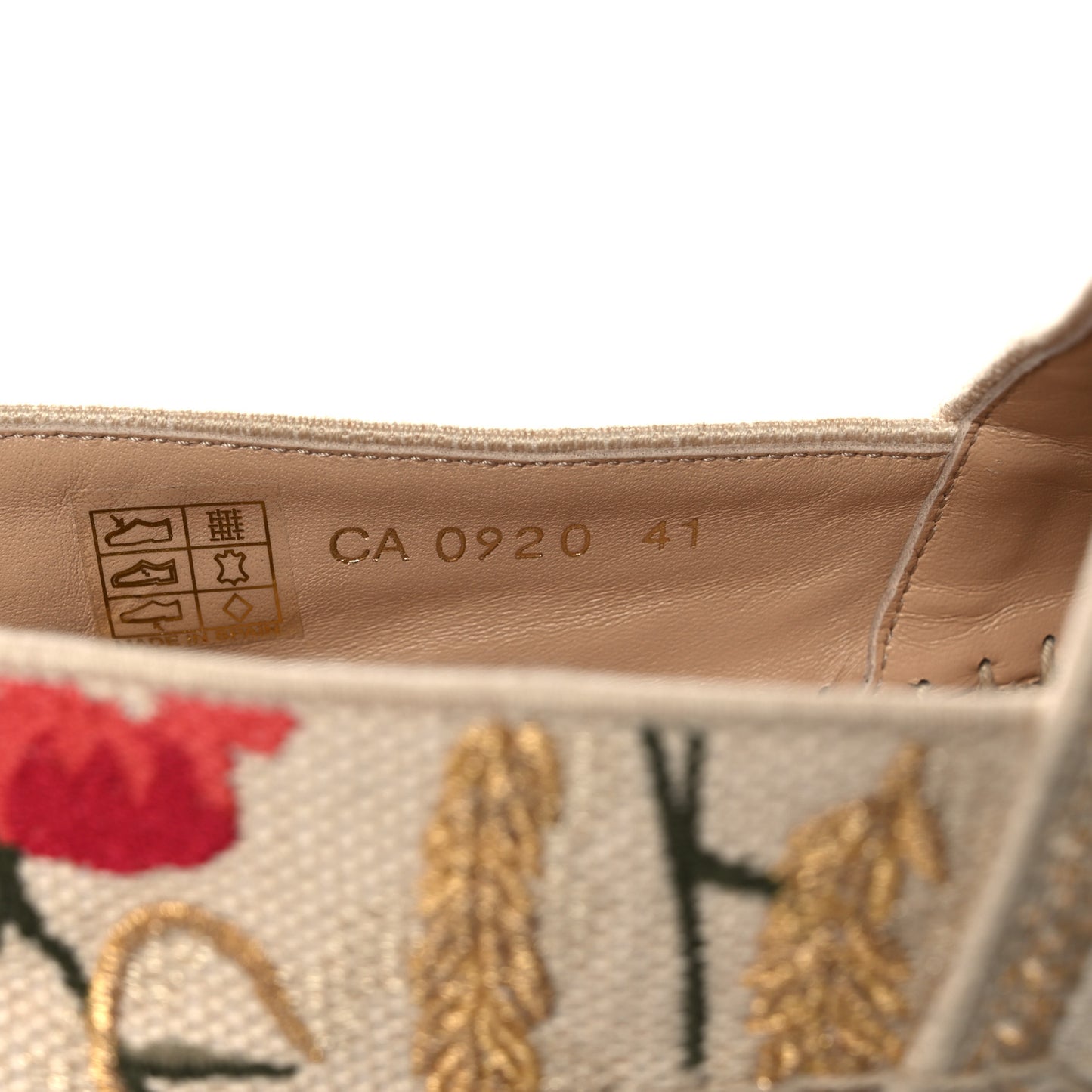 Canvas Embroidered Granville Espadrille 41 Multicolor