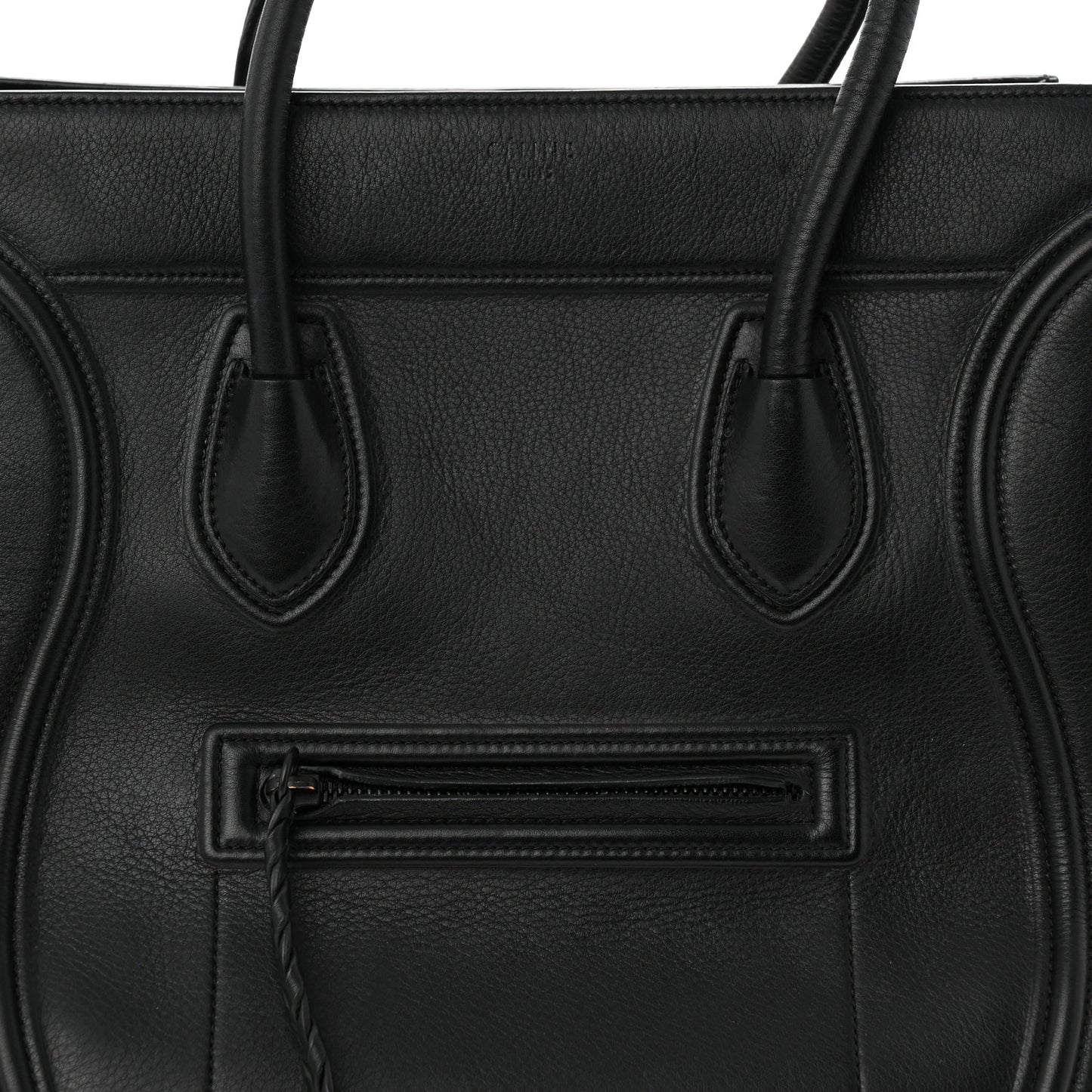 Grained Calfskin Medium Phantom Luggage Black
