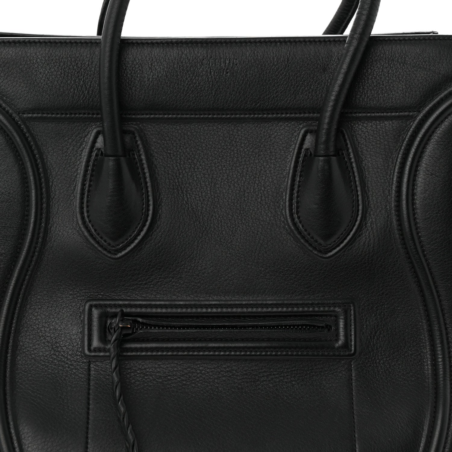 Celine Grained Calfskin Medium Phantom Luggage Black 9 of 14