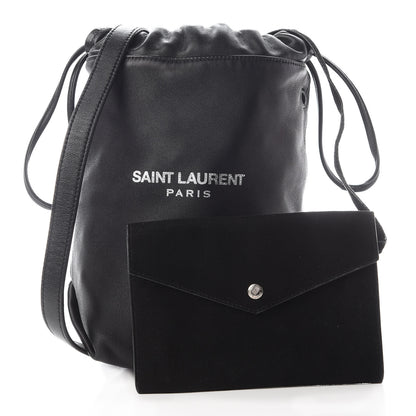 Saint Laurent Lambskin Small Teddy Bucket Bag Black 1 of 11