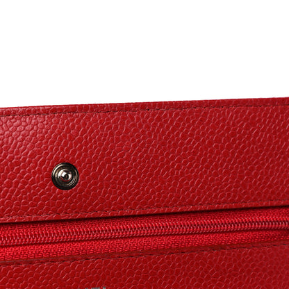 Chanel Caviar Quilted Wallet on Chain WOC Red 11 of 15