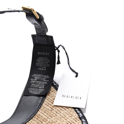Gucci Raffia Elaphe GG Embroidered Visor M Ivory Black 8 of 8