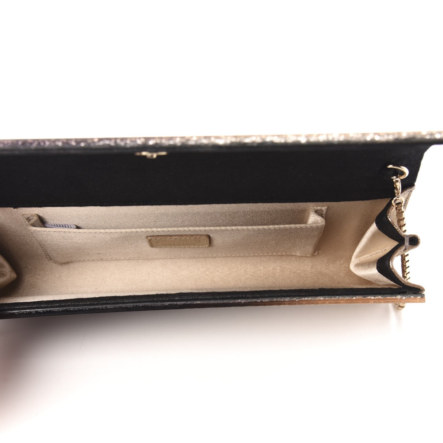 Acrylic Glitter Degrade Clutch Black Champagne
