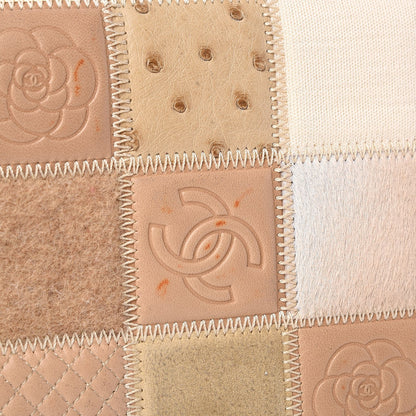 Chanel Lambskin Ostrich Pony Hair Quilted Patchwork Precious Symbols Flap Bag Beige 9 of 11