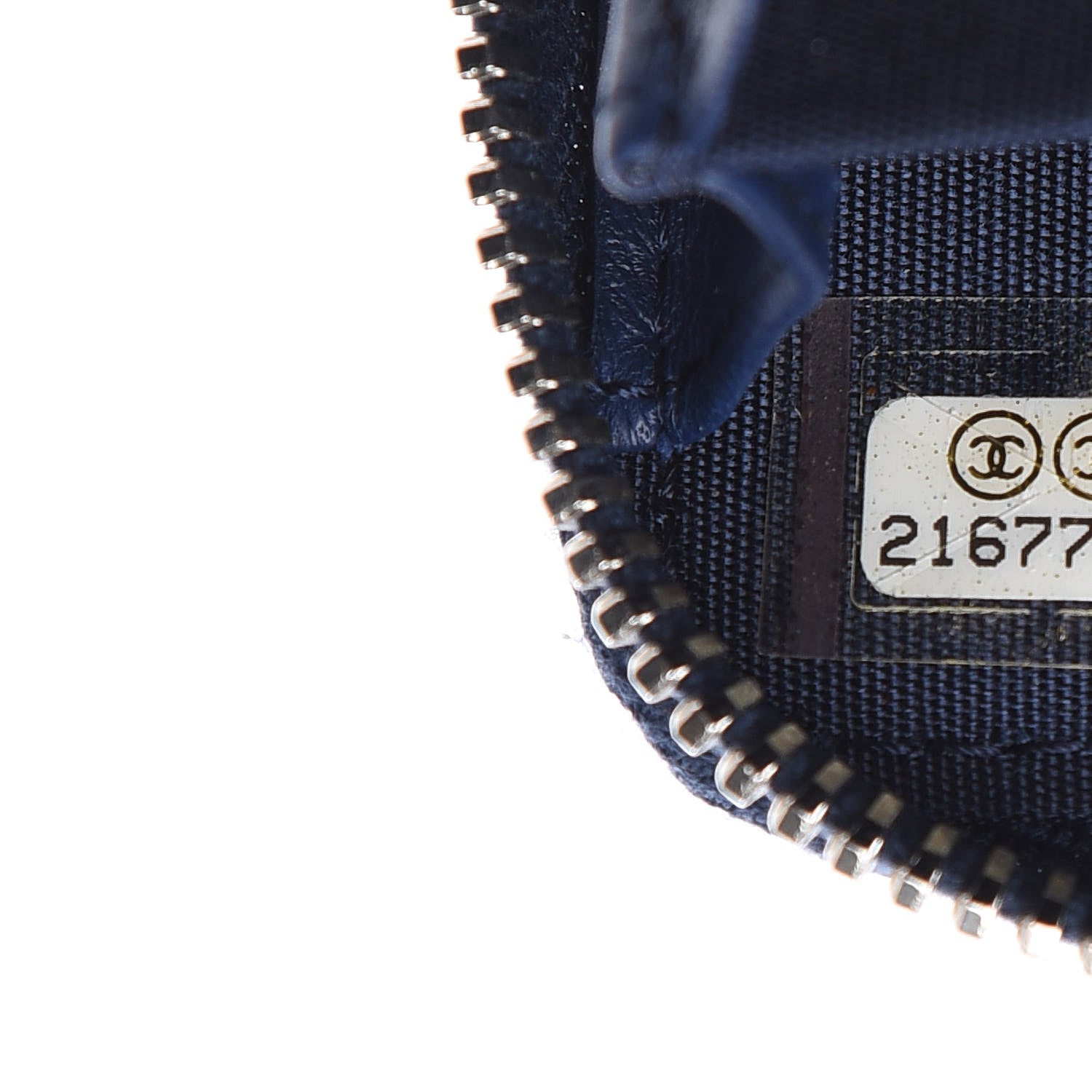 Chanel Lambskin Quilted CC Crossing Zip Around Coin Purse Navy 6 of 7