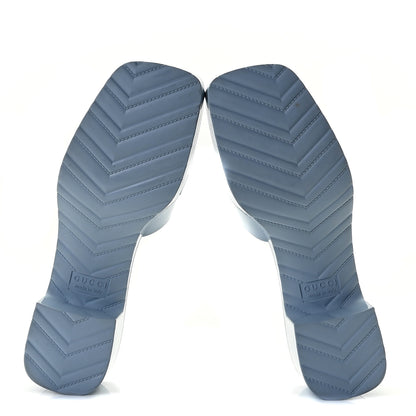 Gucci Rubber Gucci Logo Womens Platform 20/60mm Slide Sandals 38 Porcelain Light Blue 6 of 11