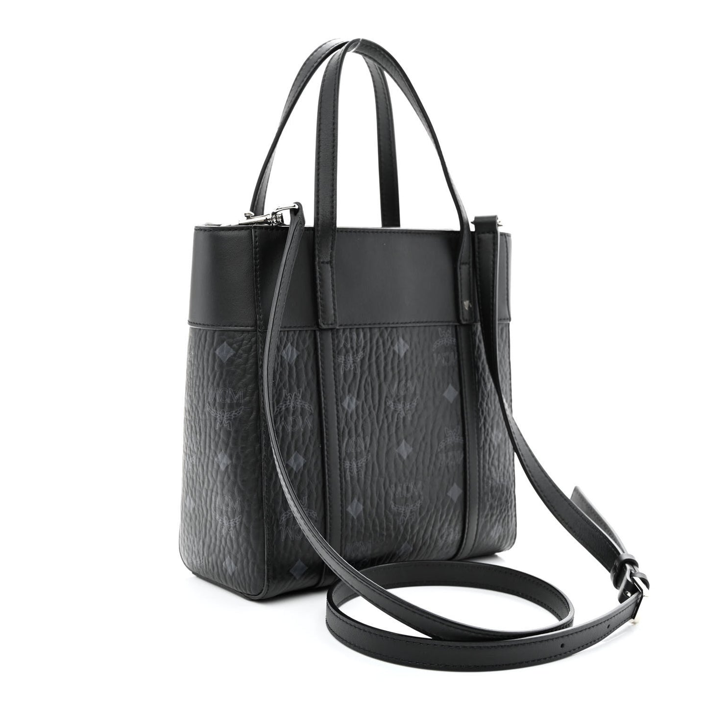 Visetos Nappa Mini Toni Top Zip Shopper Tote Black