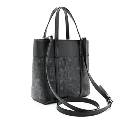 MCM Visetos Nappa Mini Toni Top Zip Shopper Tote Black 3 of 10