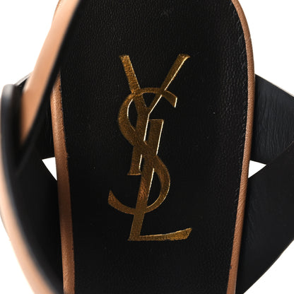 Saint Laurent Calfskin Tribute 105 Platform Sandals 36 Gold Brown 8 of 9