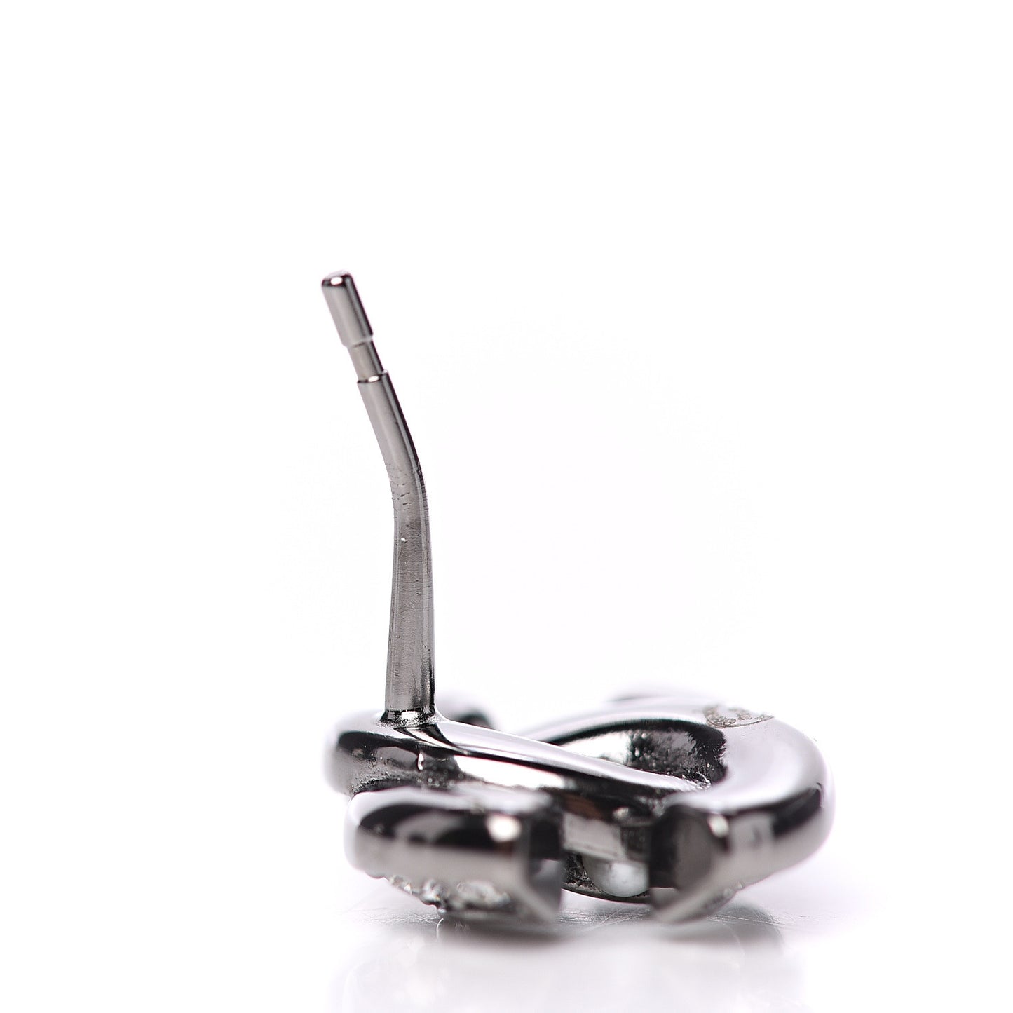 Ruthenium Crystal Pearl CC Earrings