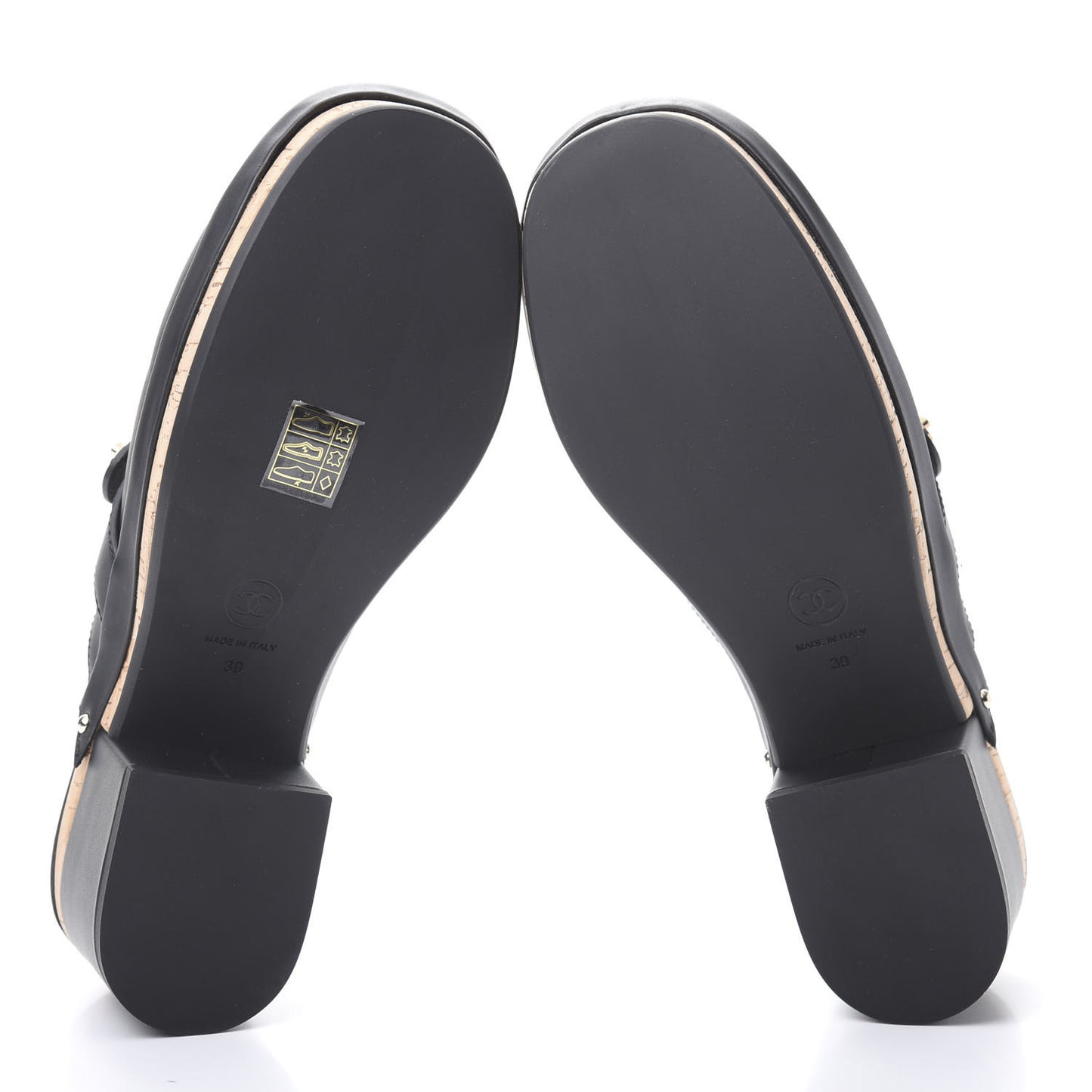 Calfskin CC Turn Lock Clogs 39 Black