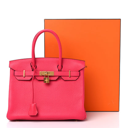 Hermes Taurillon Clemence Birkin 30 Rose Extreme 14 of 14