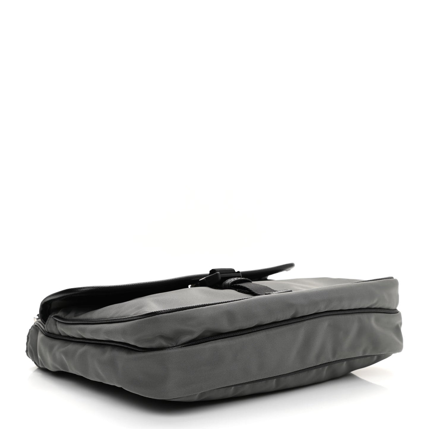 Tessuto Nylon Saffiano Messenger Bag Black Grey