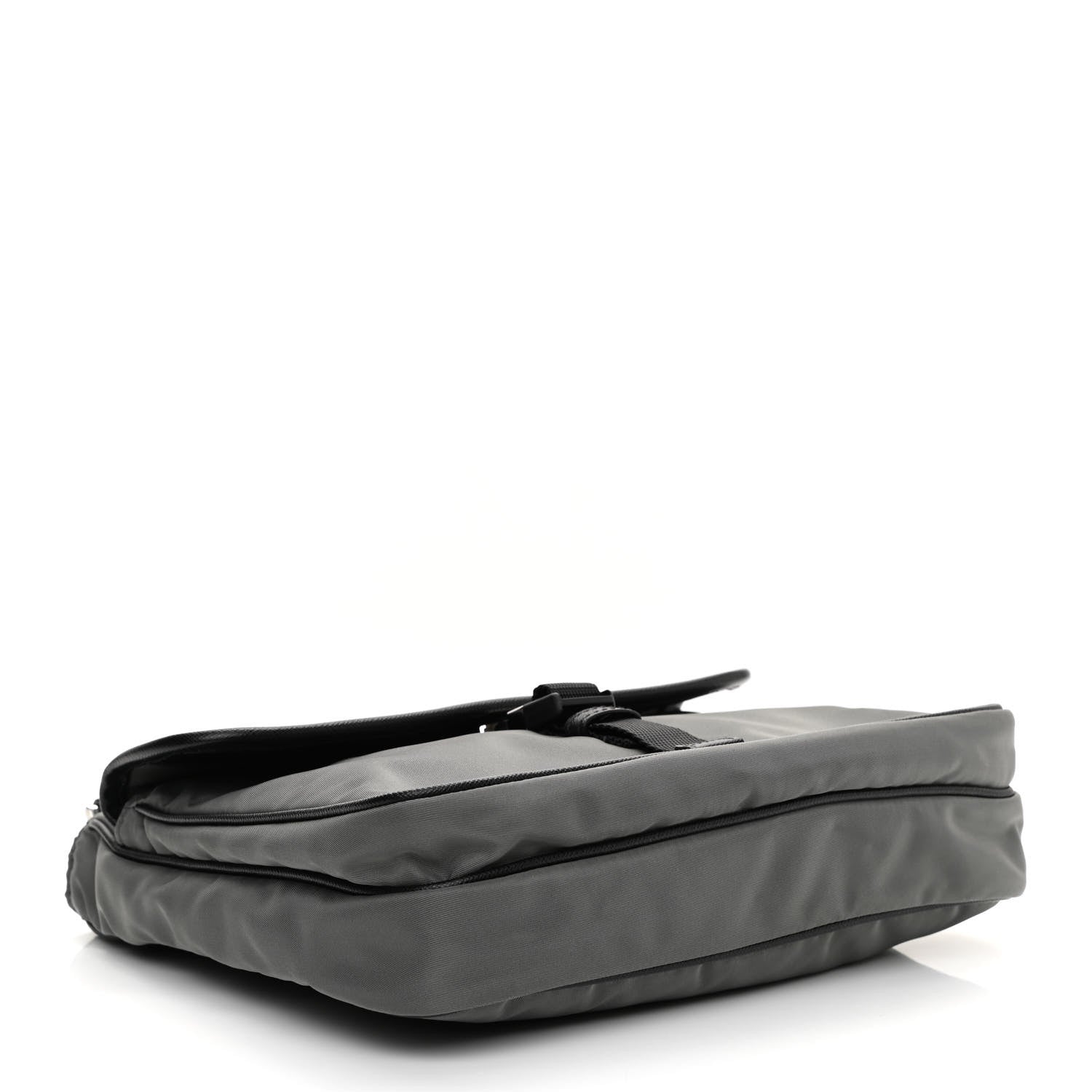 Prada Tessuto Nylon Saffiano Messenger Bag Black Grey 4 of 9