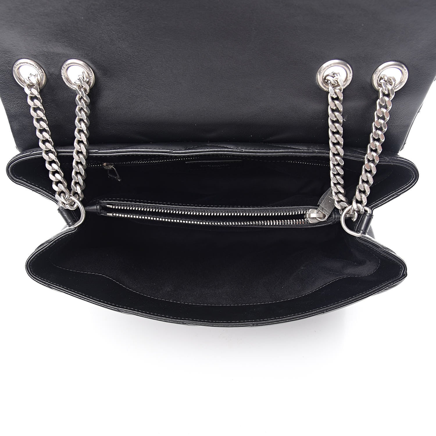 Saint Laurent Calfskin Y Quilted Monogram Medium Loulou Chain Satchel Black 5 of 12